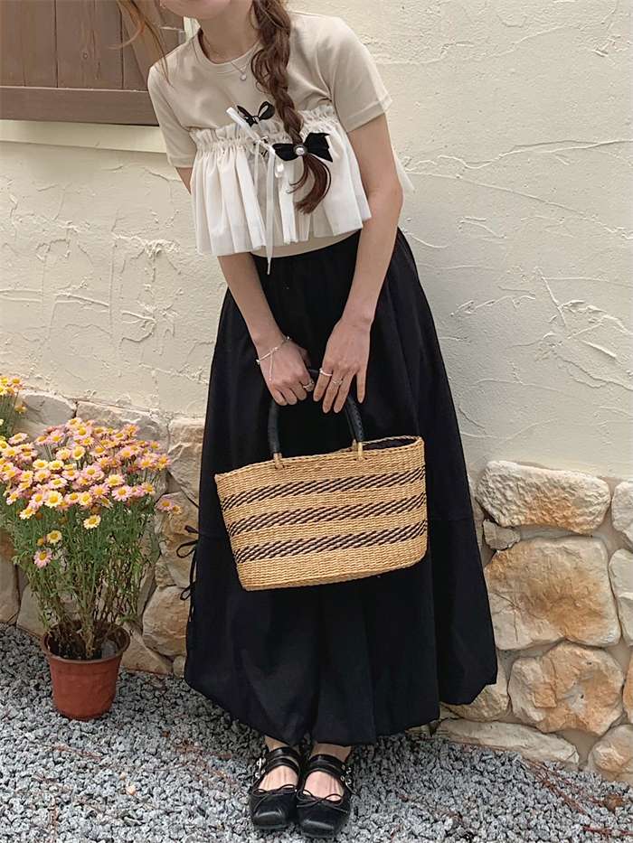 ビスチェ　おしゃれかわいいフリルチュールビスチェ