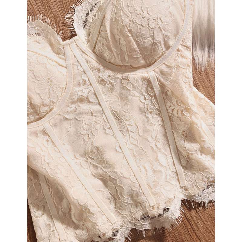 ビスチェ　レース装飾ビスチェ風キャミソール