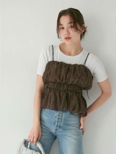 ビスチェ　ふんわりチュールビスチェTシャツセット