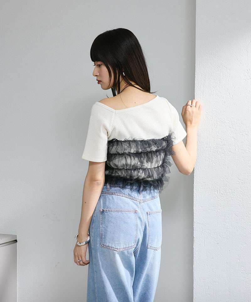 ビスチェ　ふんわりかわいいチュールビスチェトップス