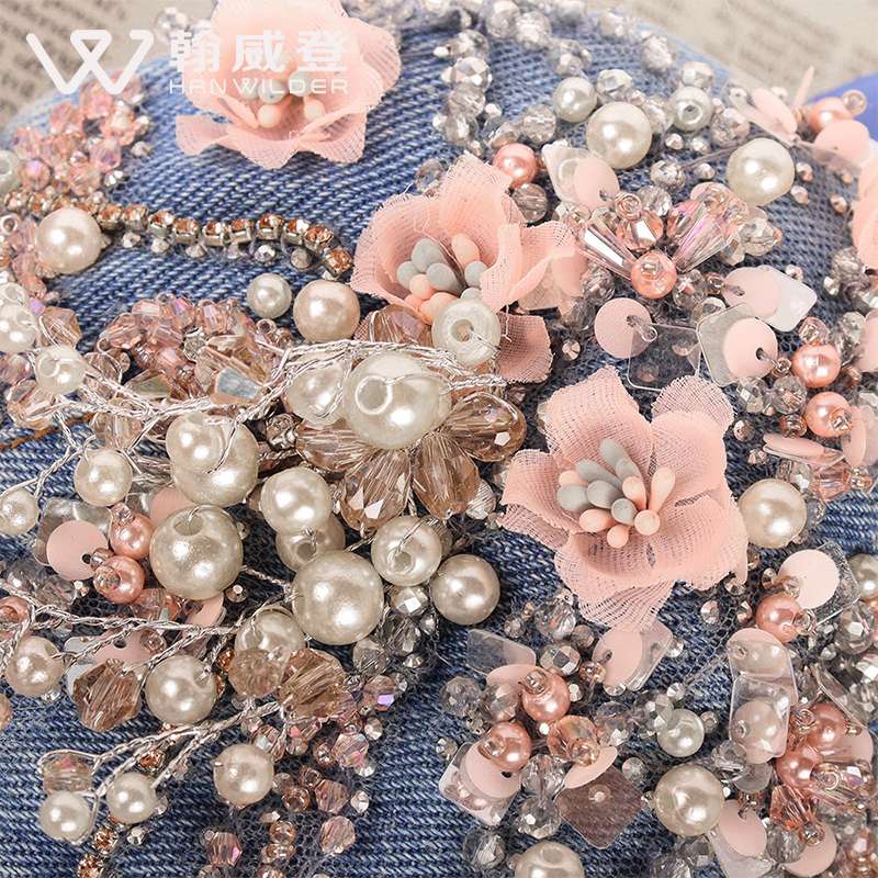 ビスチェ　花咲くデニムのガーリービスチェ
