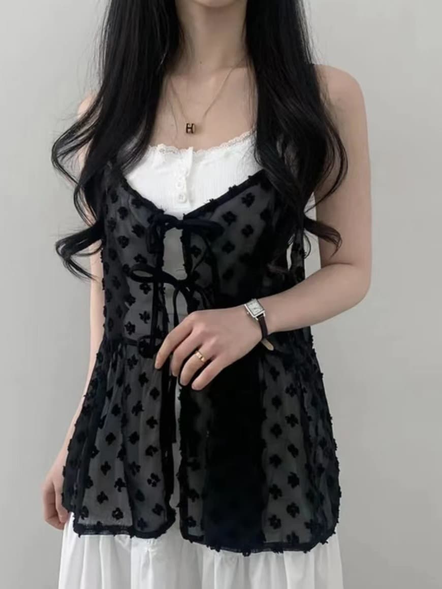 ビスチェ　花柄シースルーチュールビスチェ