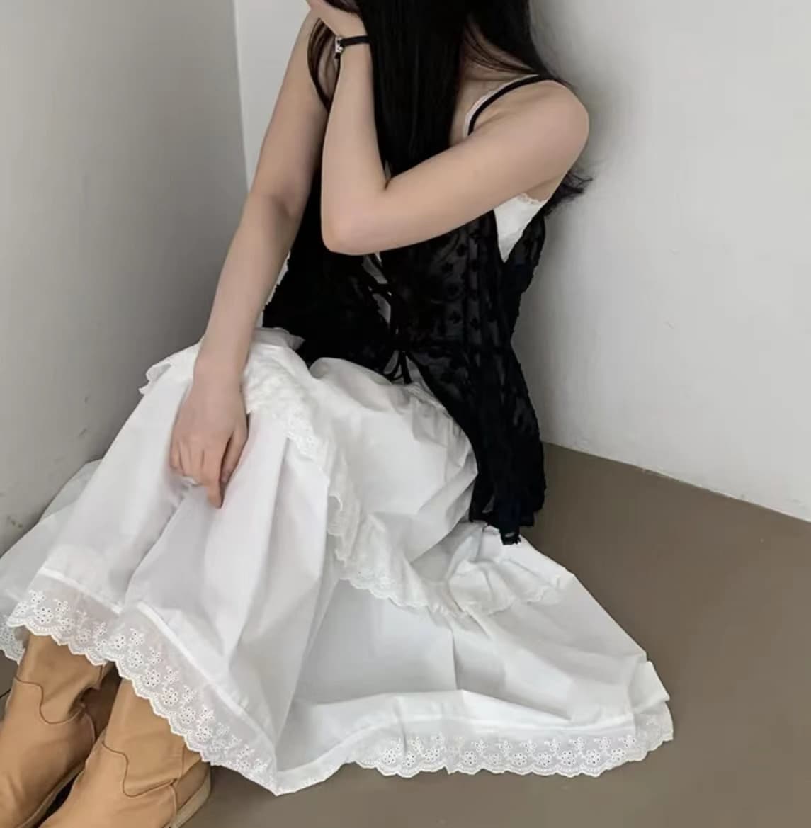 ビスチェ　花柄シースルーチュールビスチェ