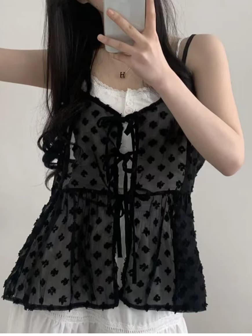 ビスチェ　花柄シースルーチュールビスチェ
