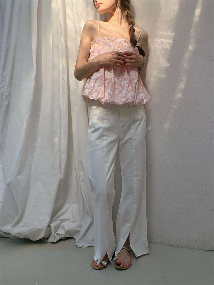 ビスチェ　花柄シフォンビスチェキャミソール