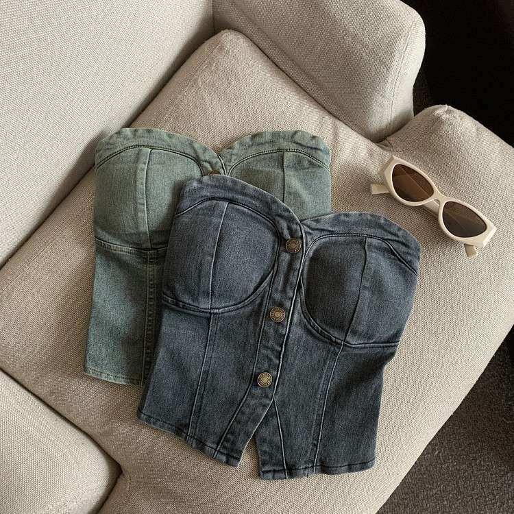 ビスチェ　レトロモダンデニムビスチェ