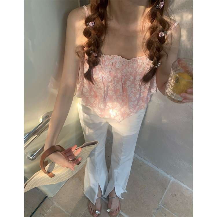 ビスチェ　花柄シフォンビスチェキャミソール