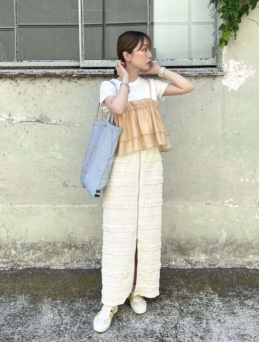 ビスチェ　シフォンレイヤードチュールビスチェ