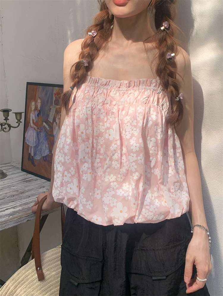 ビスチェ　花柄シフォンビスチェキャミソール