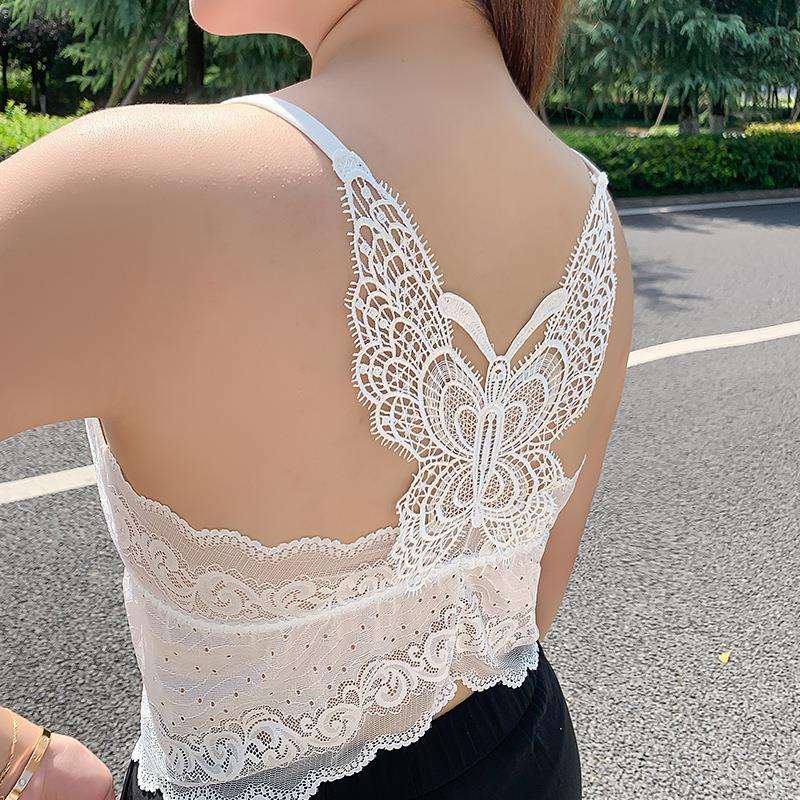 蝶々刺繍レースビスチェ