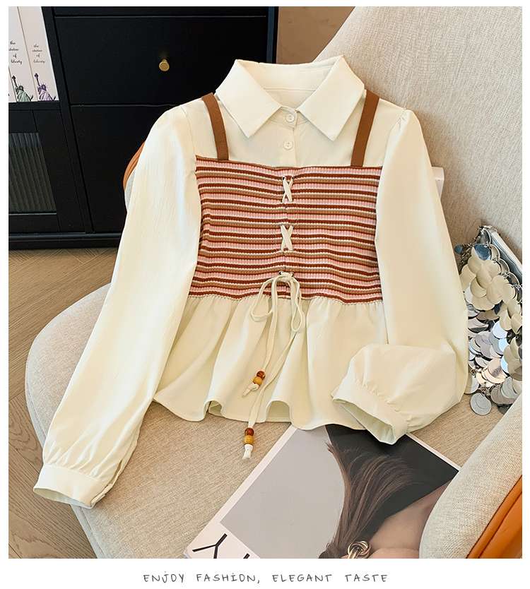 レトロ風ビスチェレイヤードニット