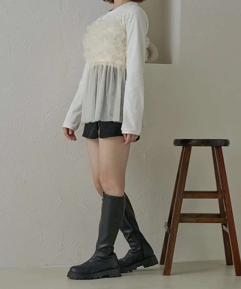 ビスチェ　かわいいふんわりチュールビスチェトップス