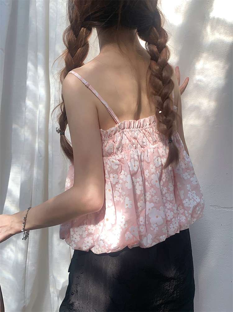 ビスチェ　花柄シフォンビスチェキャミソール