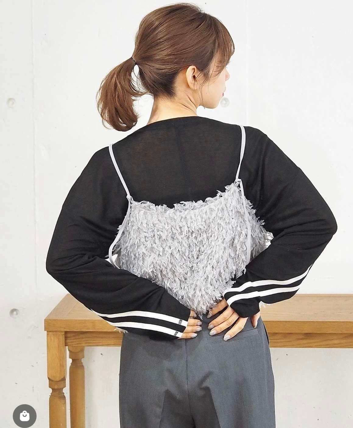 ビスチェ ふわもこフリンジキャミソール