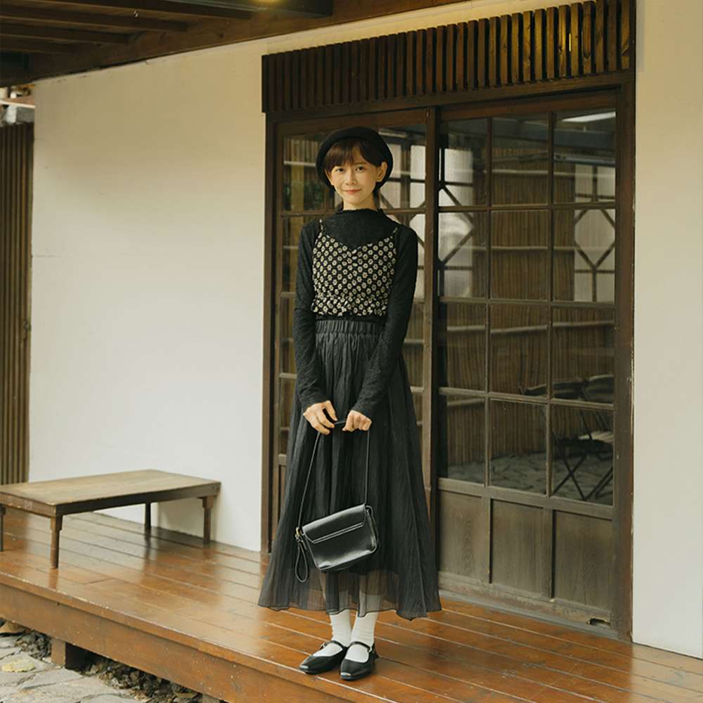 ビスチェ　小花柄シャツキャミソールビスチェ