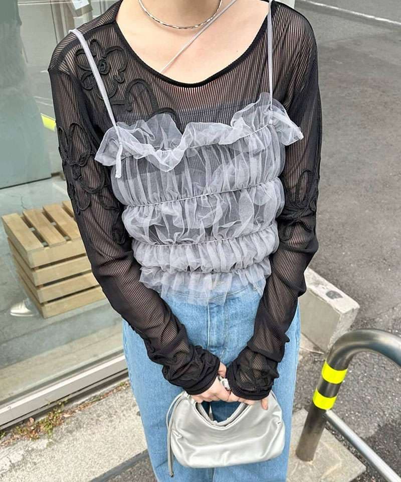 ビスチェ　ふんわりかわいいチュールビスチェトップス