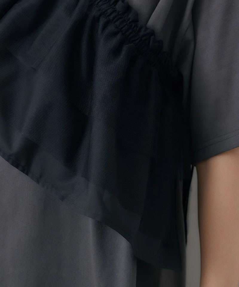 ビスチェ　重ね着風フリルビスチェ・シンプルTシャツ