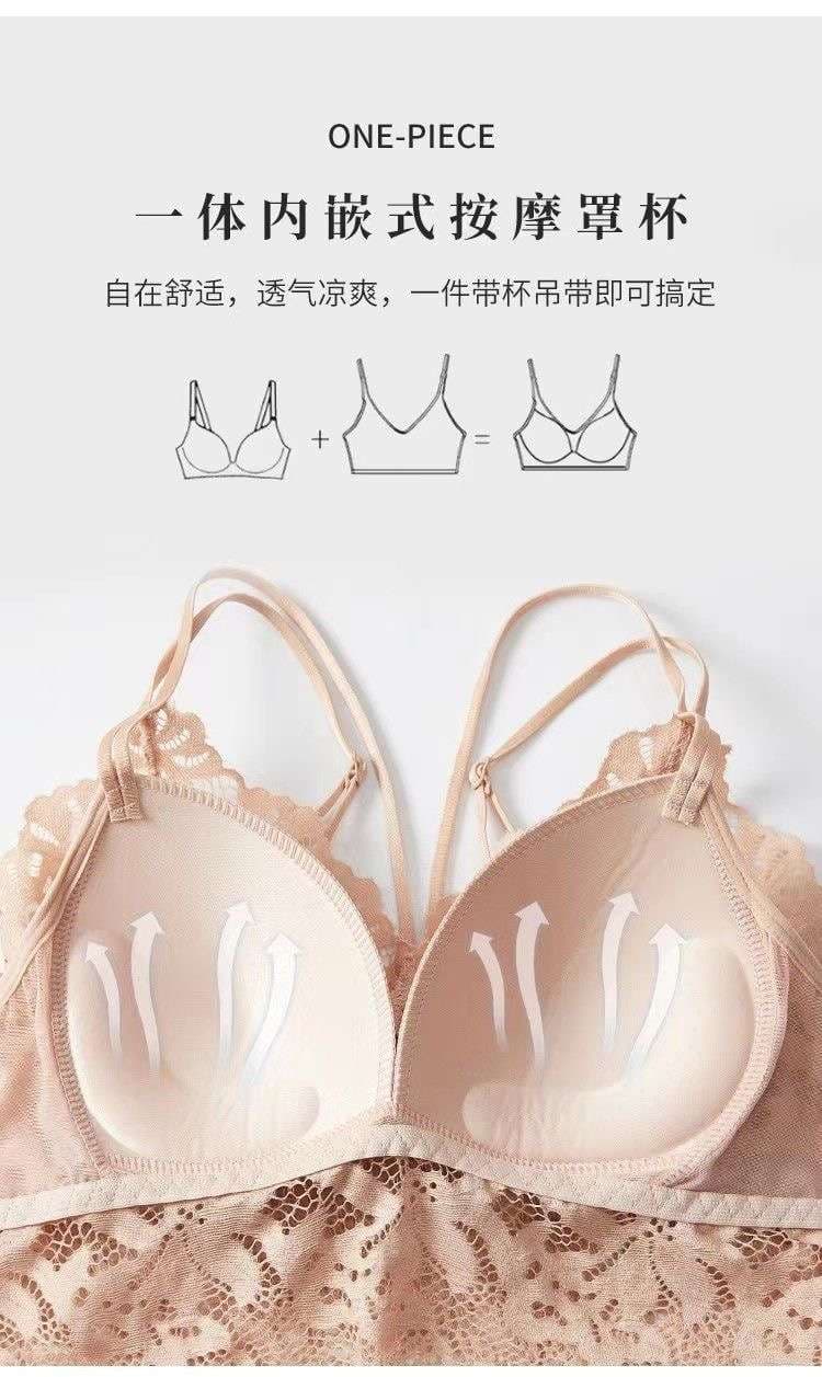 ビスチェ　レース編み上げ美背中ビスチェ
