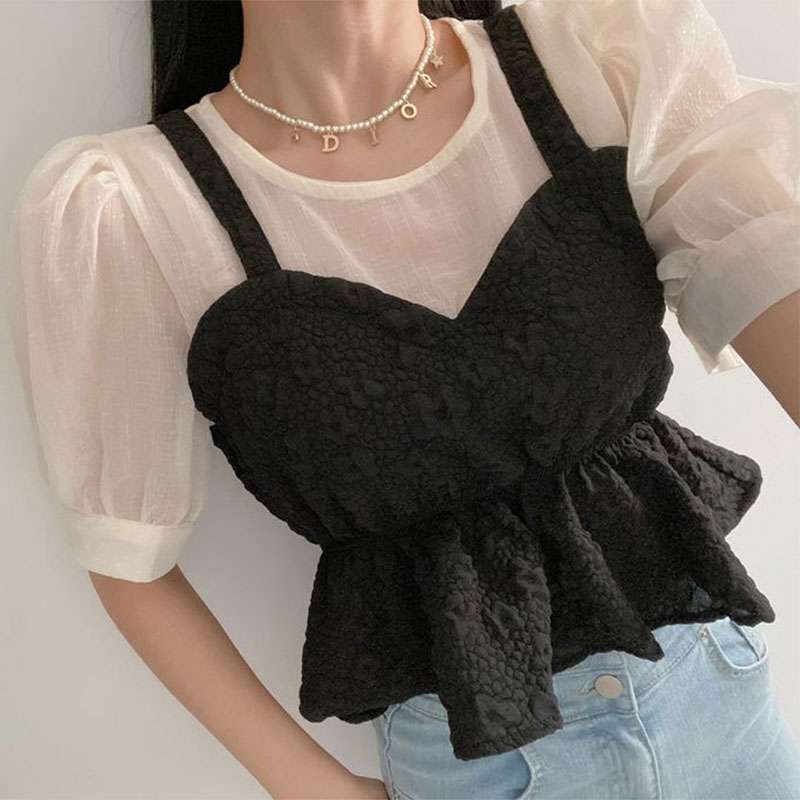 フリル付きビスチェトップス