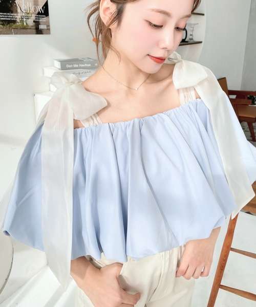 ビスチェ　夏色シフォンビスチェトップス