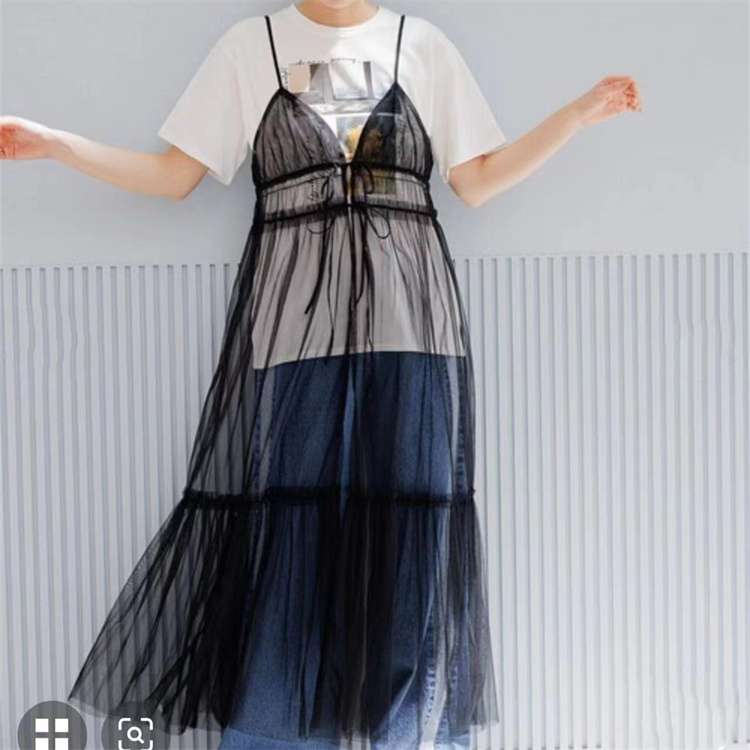 ビスチェ シースルーレイヤードキャミソール